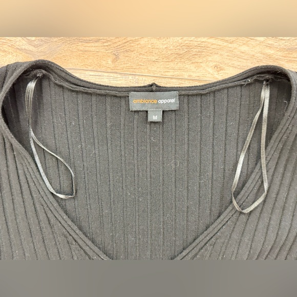 Ambiance Apparel Women's Blouse with Shoulder Straps, Size Medium, Ribbed Knit - Picture 9 of 9